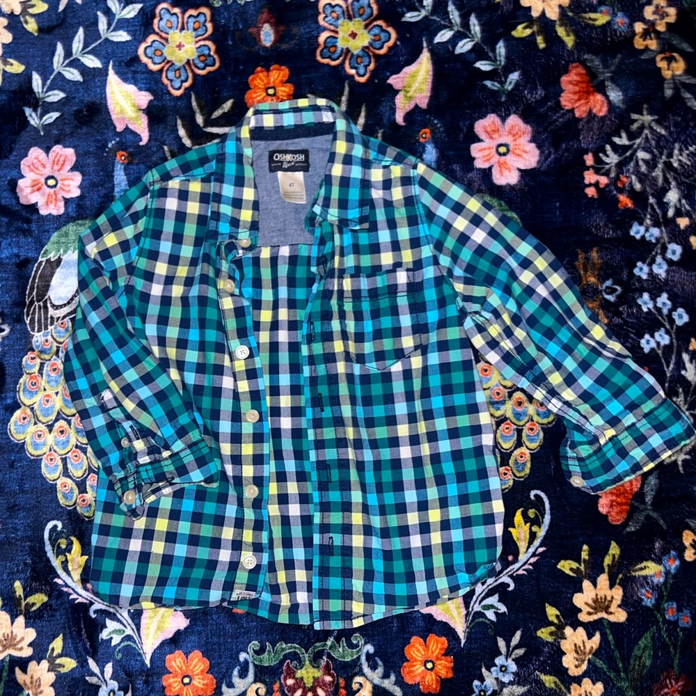 OSHKOSH B'GOSH Boys' Long Sleeve Woven Buttonfront Shirt 4T